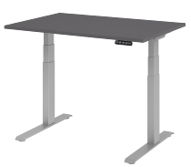 Sitz-/Steh-Schreibtisch XDKB16 elektr. höhenverstellbar (BxT) 160x80x64-129cm Buche/Silber