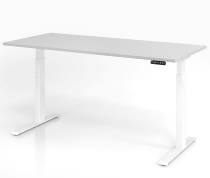 Sitz-/Steh-Schreibtisch XDKB12 elektr. höhenverstellbar (BxT) 120x80x64-129cm Weiß/Silber