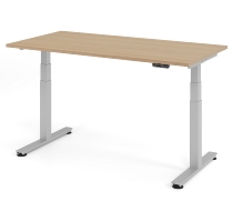 Schreibtisch XDSM16 Steh-/Sitzarbeitsplatz (BxT) 160x80cm Memory 2-stufig höhenverstellbar von 63,5-128,5cm Eiche