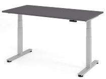 Hammerbacher Schreibtisch XDSM19 (BxT) 180x80cm Memory 2-stufig elektr.höhenverstellbar 63,5-128,5cm Asteiche/Graphit