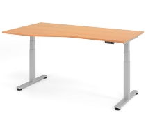 Schreibtisch XDSM18 Freiform Steh-/Sitzarbeitsplatz (BxT) 180x100/80cm Memory 2-stufig höhenverstellbar von 63,5-128,5cm Eiche