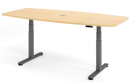 Hammerbacher Konferenztisch XDSM22 (BxT) 220x103/83cm Memory 2-stufig elektr.höhenverstellbar 63,5-128,5cm Asteiche/Silber