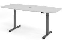 Hammerbacher Konferenztisch XDSM22 (BxT) 220x103/83cm Memory 2-stufig elektr.höhenverstellbar 63,5-128,5cm Grau/Graphit