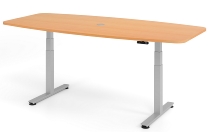 Hammerbacher Konferenztisch XDSM22 (BxT) 220x103/83cm Memory 2-stufig elektr.höhenverstellbar 63,5-128,5cm Grau/Graphit