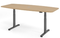 Hammerbacher Konferenztisch XDSM22 (BxT) 220x103/83cm Memory 2-stufig elektr.höhenverstellbar 63,5-128,5cm Asteiche/Silber