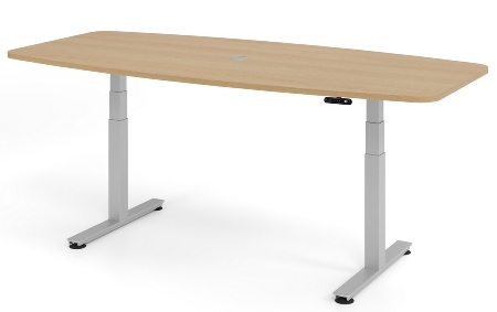 Hammerbacher Konferenztisch XDSM22 (BxT) 220x103/83cm Memory 2-stufig elektr.höhenverstellbar 63,5-128,5cm Asteiche/Silber