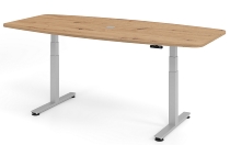 Hammerbacher Konferenztisch XDSM22 (BxT) 220x103/83cm Memory 2-stufig elektr.höhenverstellbar 63,5-128,5cm Asteiche/Silber