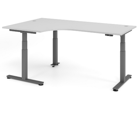 Schreibtisch XDSM82 Winkelform 90° Steh-/Sitzarbeitsplatz (BxT) 200x120cm Memory 2-stufig höhenverstellbar von 63,5-128cm Eiche