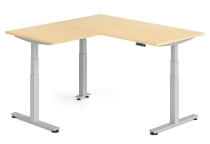 Hammerbacher Sitz-Steh-Winkeltisch XDSMW1916 elktr. höhenverstellbar Memory 180x240x63-127cm Eiche/Silber