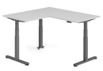 Hammerbacher Sitz-Steh-Winkeltisch XDSMW1916 elktr. höhenverstellbar Memory 180x240x63-127cm Eiche/Silber