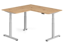Hammerbacher Sitz-Steh-Winkeltisch XDSMW1916 elktr. höhenverstellbar Memory 180x240x63-127cm Eiche/Silber
