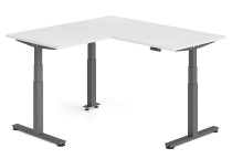 Hammerbacher Sitz-Steh-Winkeltisch XDSMW1916 elktr. höhenverstellbar Memory 180x240x63-127cm Eiche/Silber