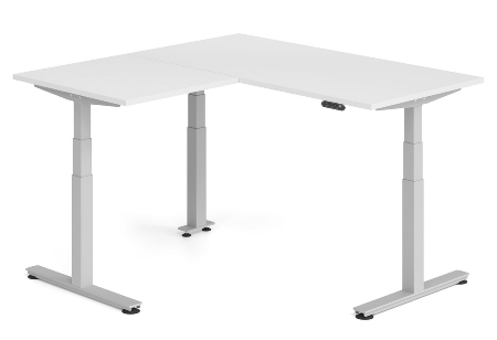 Hammerbacher Sitz-Steh-Winkeltisch XDSMW1916 elktr. höhenverstellbar Memory 180x240x63-127cm Eiche/Silber