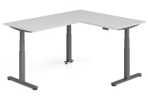 Hammerbacher Sitz-Steh-Winkeltisch XDSMW1916 elktr. höhenverstellbar Memory 180x240x63-127cm Eiche/Silber