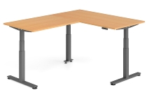 Hammerbacher Sitz-Steh-Winkeltisch XDSMW1916 elktr. höhenverstellbar Memory 180x240x63-127cm Eiche/Silber
