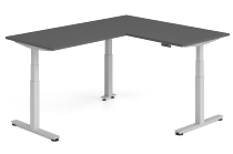 Hammerbacher Sitz-Steh-Winkeltisch XDSMW1916 elktr. höhenverstellbar Memory 180x240x63-127cm Eiche/Silber