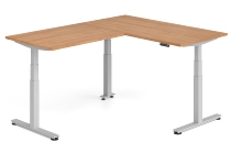 Hammerbacher Sitz-Steh-Winkeltisch XDSMW1916 elktr. höhenverstellbar Memory 180x240x63-127cm Eiche/Silber