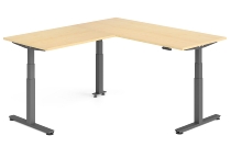 Hammerbacher Sitz-Steh-Winkeltisch XDSMW1916 elktr. höhenverstellbar Memory 180x240x63-127cm Eiche/Silber