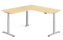 Hammerbacher Sitz-Steh-Winkeltisch XDSMW1916 elktr. höhenverstellbar Memory 180x240x63-127cm Eiche/Silber