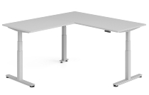 Hammerbacher Sitz-Steh-Winkeltisch XDSMW1916 elktr. höhenverstellbar Memory 180x240x63-127cm Eiche/Silber
