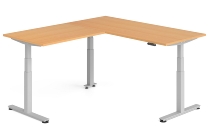 Hammerbacher Sitz-Steh-Winkeltisch XDSMW1916 elktr. höhenverstellbar Memory 180x240x63-127cm Eiche/Silber