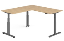 Hammerbacher Sitz-Steh-Winkeltisch XDSMW1916 elktr. höhenverstellbar Memory 180x240x63-127cm Eiche/Silber