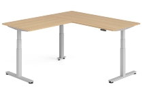 Hammerbacher Sitz-Steh-Winkeltisch XDSMW1916 elktr. höhenverstellbar Memory 180x240x63-127cm Eiche/Silber