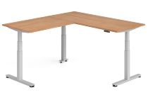 Hammerbacher Sitz-Steh-Winkeltisch XDSMW1916 elktr. höhenverstellbar Memory 180x240x63-127cm Eiche/Silber