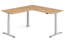 Hammerbacher Sitz-Steh-Winkeltisch XDSMW1916 elktr. höhenverstellbar Memory 180x240x63-127cm Eiche/Silber