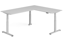 Hammerbacher Sitz-Steh-Winkeltisch XDSMW1916 elktr. höhenverstellbar Memory 180x240x63-127cm Eiche/Silber