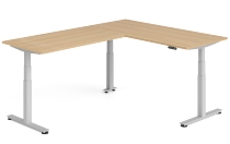Hammerbacher Sitz-Steh-Winkeltisch XDSMW1916 elktr. höhenverstellbar Memory 180x240x63-127cm Eiche/Silber