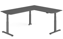 Hammerbacher Sitz-Steh-Winkeltisch XDSMW1916 elktr. höhenverstellbar Memory 180x240x63-127cm Eiche/Silber