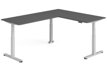 Hammerbacher Sitz-Steh-Winkeltisch XDSMW1916 elktr. höhenverstellbar Memory 180x240x63-127cm Eiche/Silber