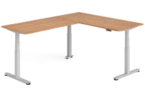Hammerbacher Sitz-Steh-Winkeltisch XDSMW1916 elktr. höhenverstellbar Memory 180x240x63-127cm Eiche/Silber