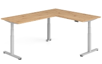 Hammerbacher Sitz-Steh-Winkeltisch XDSMW1916 elktr. höhenverstellbar Memory 180x240x63-127cm Eiche/Silber