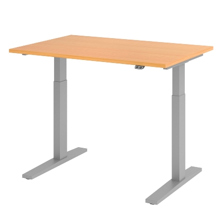 Sitz-/Steh-Schreibtisch XMKA19 elektr. höhenverstellbar (BxT) 180x80x70-120cm Beton/Silber