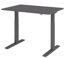 Sitz-/Steh-Schreibtisch XMKA19 elektr. höhenverstellbar (BxT) 180x80x70-120cm Asteiche/Graphit