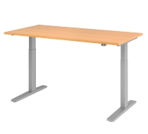 Sitz-/Steh-Schreibtisch XMKA19 elektr. höhenverstellbar (BxT) 180x80x70-120cm Beton/Silber
