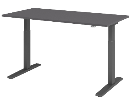 Sitz-/Steh-Schreibtisch XMKA19 elektr. höhenverstellbar (BxT) 180x80x70-120cm Asteiche/Graphit