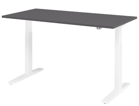 Sitz-/Steh-Schreibtisch XMKA19 elektr. höhenverstellbar (BxT) 180x80x70-120cm Asteiche/Weiß