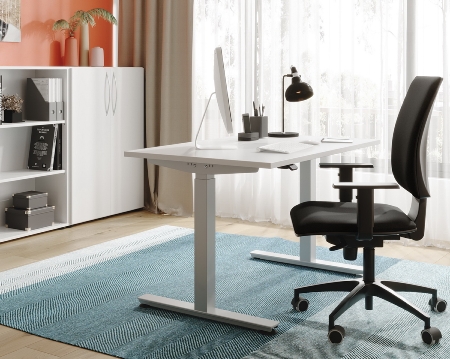 Schreibtisch XMST19 Steh-/Sitzarbeitsplatz T-Fuß (BxT) 180x80cm Elektroantrieb 1-stufig Arbeitshöhe 72-119cm Asteiche