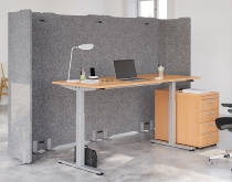 Schreibtisch XMST19 Steh-/Sitzarbeitsplatz T-Fuß (BxT) 180x80cm Elektroantrieb 1-stufig Arbeitshöhe 72-119cm Asteiche