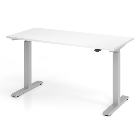 Schreibtisch XMST612 Steh-/Sitzarbeitsplatz T-Fuß (BxT) 120x67cm Elektroantrieb 1-stufig Arbeitshöhe 72-119cm Weiß
