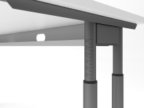 Hammerbacher Schreibtisch Serie ZS08/G C-Fuß Arbeitshöhe 68-82cm (BxT) 80x80cm Graphit/Graphit