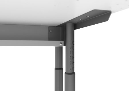 Hammerbacher Schreibtisch Serie ZS08/G C-Fuß Arbeitshöhe 68-82cm (BxT) 80x80cm Graphit/Graphit