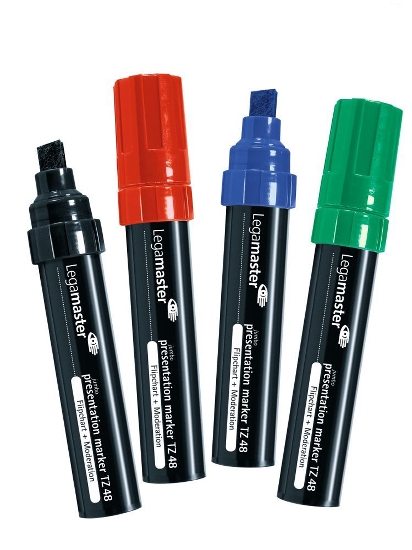 Legamaster 7-155594 Flipchart Marker 4er-Set Jumbo TZ48 je 1x schwarz, rot, blau, grün