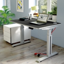 Kerkmann Steh-/Sitztisch Move Professional elektr. Höhenverstellung (BxTxH) 200 x 100 x 64-129cm Silber/Anthrazit