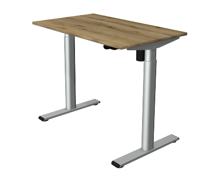 Kerkmann Sitz-/Stehtisch MOVE 1 eco (BxT) 100x60 cm elektrische Höhenverstellung 73-123 cm Silber/Eiche