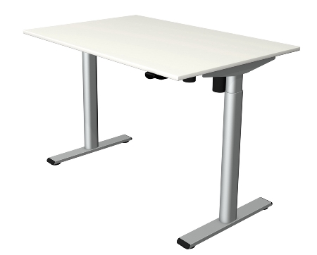 Kerkmann Sitz-/Stehtisch MOVE 1 eco (BxT) 120x80 cm elektrische Höhenverstellung 73-123 cm Silber/Weiß