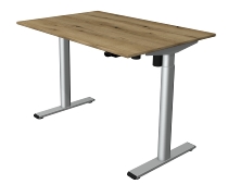 Kerkmann Sitz-/Stehtisch MOVE 1 eco (BxT) 120x80 cm elektrische Höhenverstellung 73-123 cm Silber/Eiche